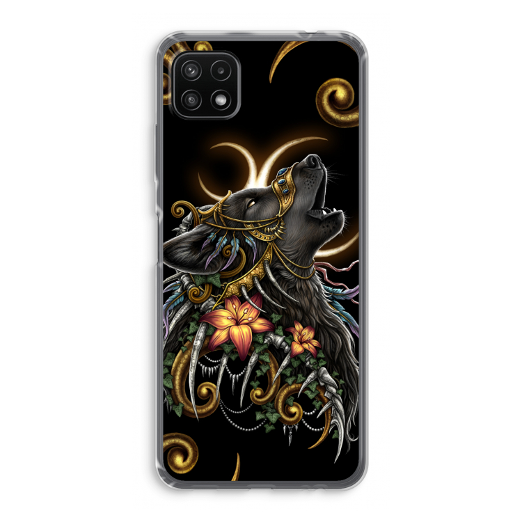 Huilende Wolf: Samsung Galaxy A22 5G Transparant Hoesje
