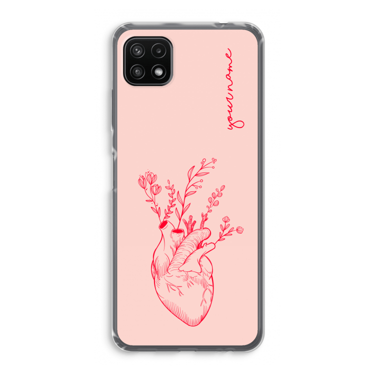 Blooming Heart: Samsung Galaxy A22 5G Transparant Hoesje