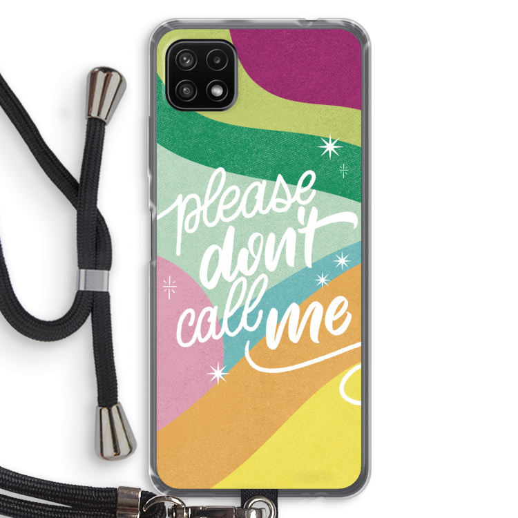 Don't call: Samsung Galaxy A22 5G Transparant Hoesje met koord