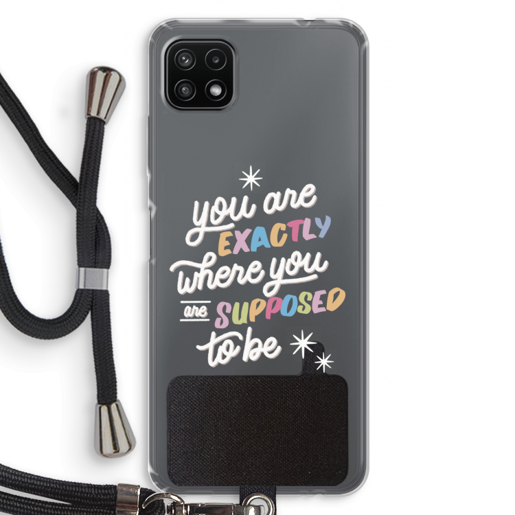 Right Place: Samsung Galaxy A22 5G Transparant Hoesje met koord
