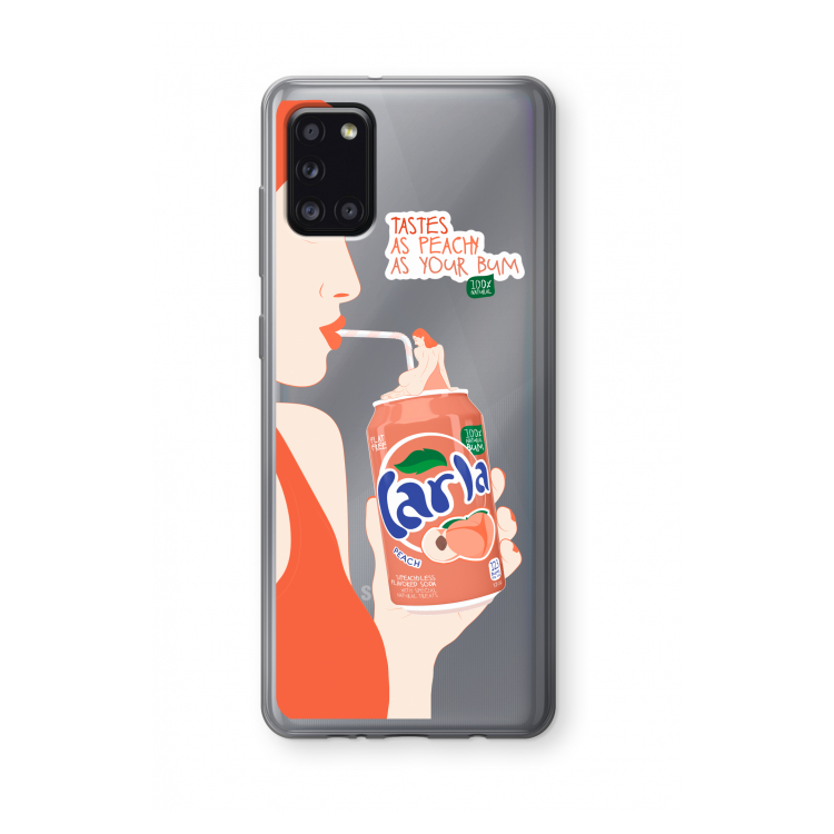 Peach please!: Samsung Galaxy A31 Transparant Hoesje