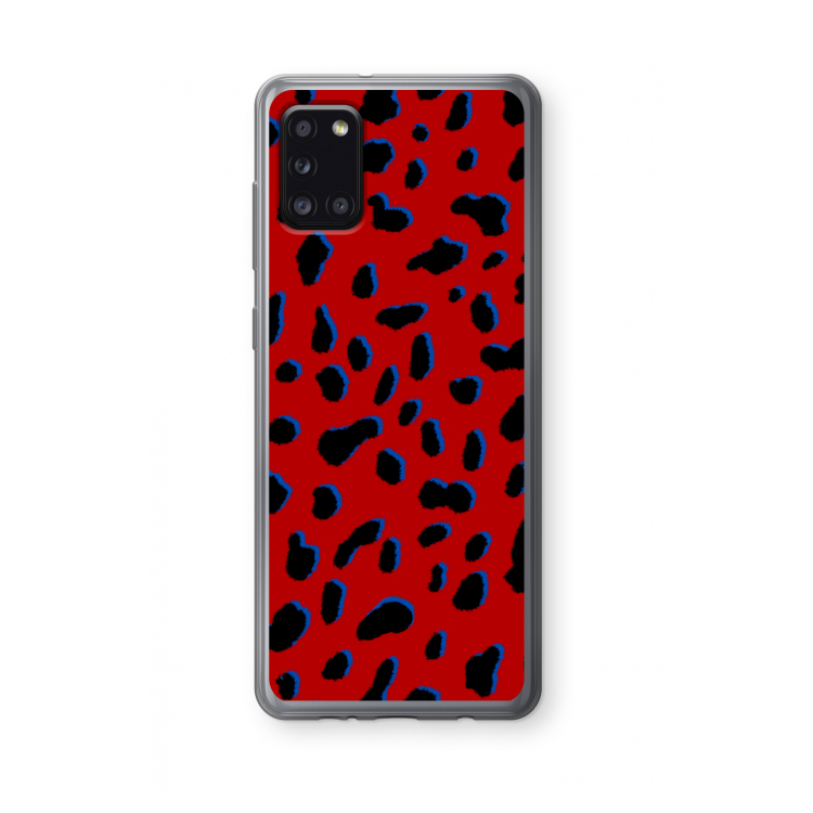Red Leopard: Samsung Galaxy A31 Transparant Hoesje