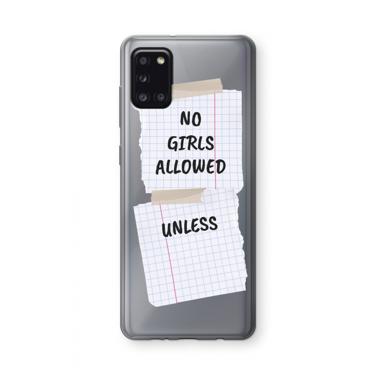No Girls Allowed Unless: Samsung Galaxy A31 Transparant Hoesje