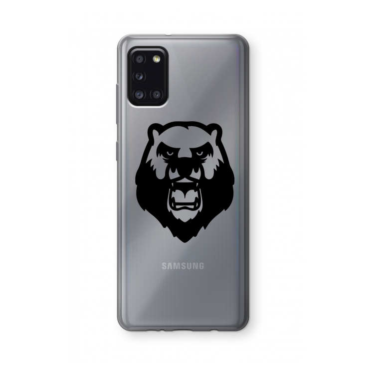 Angry Bear (black): Samsung Galaxy A31 Transparant Hoesje