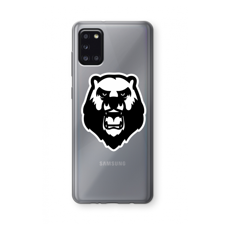 Angry Bear (white): Samsung Galaxy A31 Transparant Hoesje