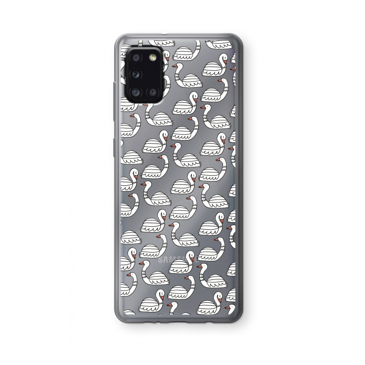 Zwanen: Samsung Galaxy A31 Transparant Hoesje