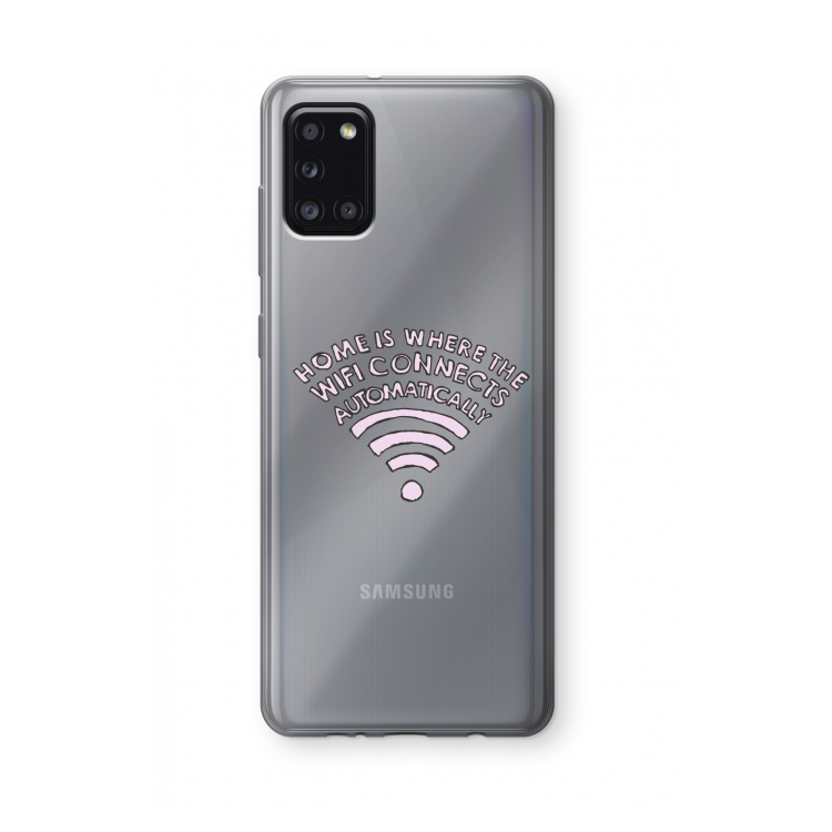 Home Is Where The Wifi Is: Samsung Galaxy A31 Transparant Hoesje