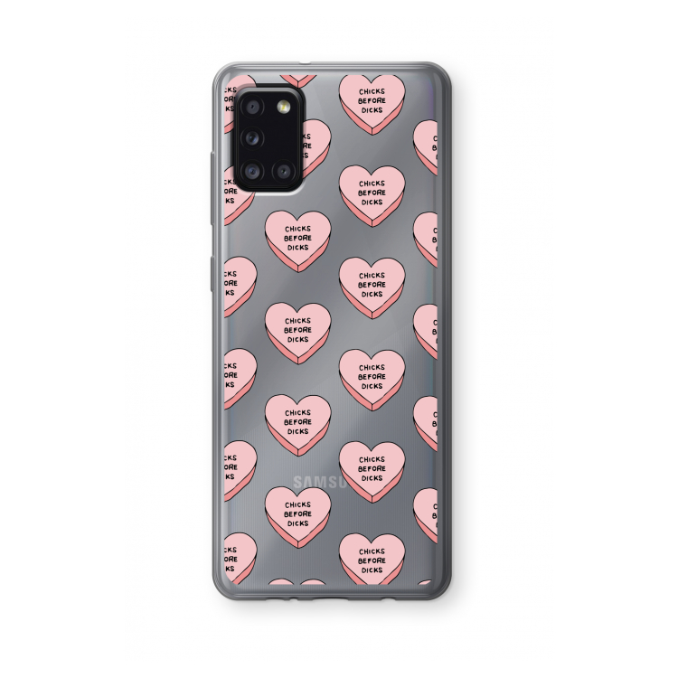 Chicks before dicks: Samsung Galaxy A31 Transparant Hoesje