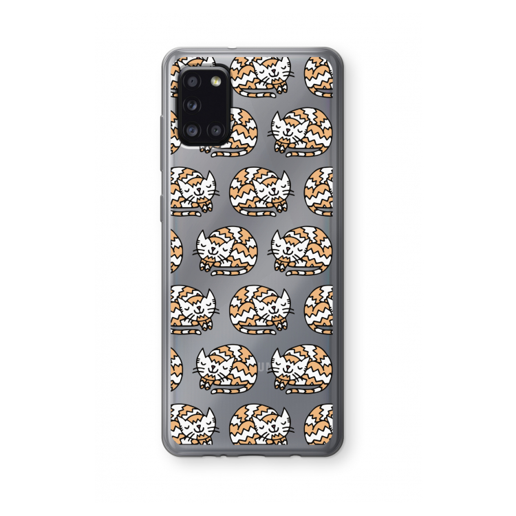 Slapende poes: Samsung Galaxy A31 Transparant Hoesje