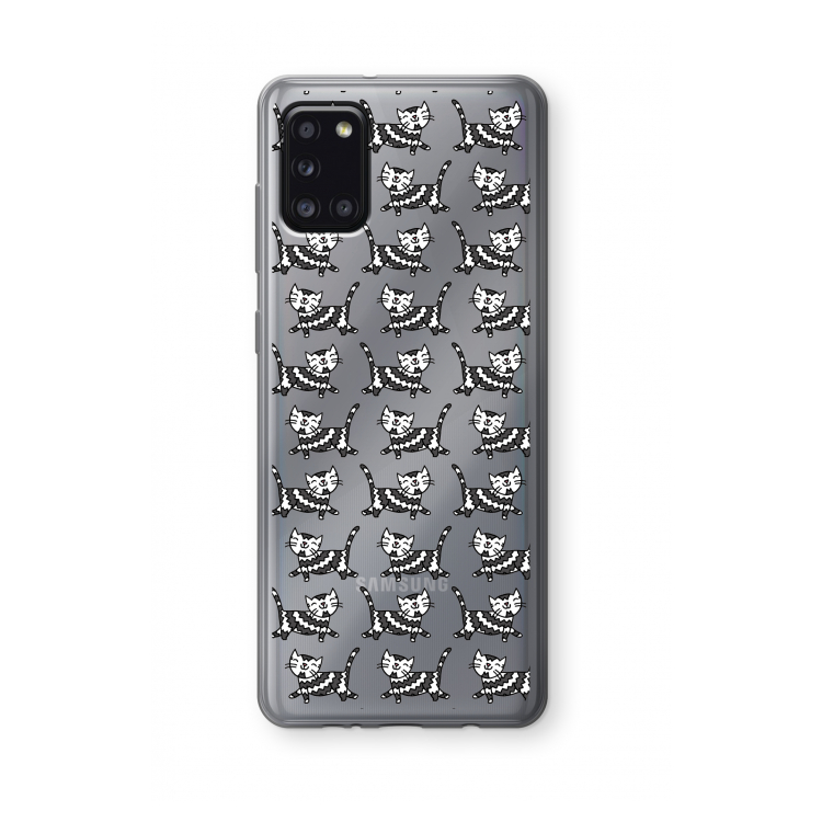 Zwarte poes: Samsung Galaxy A31 Transparant Hoesje