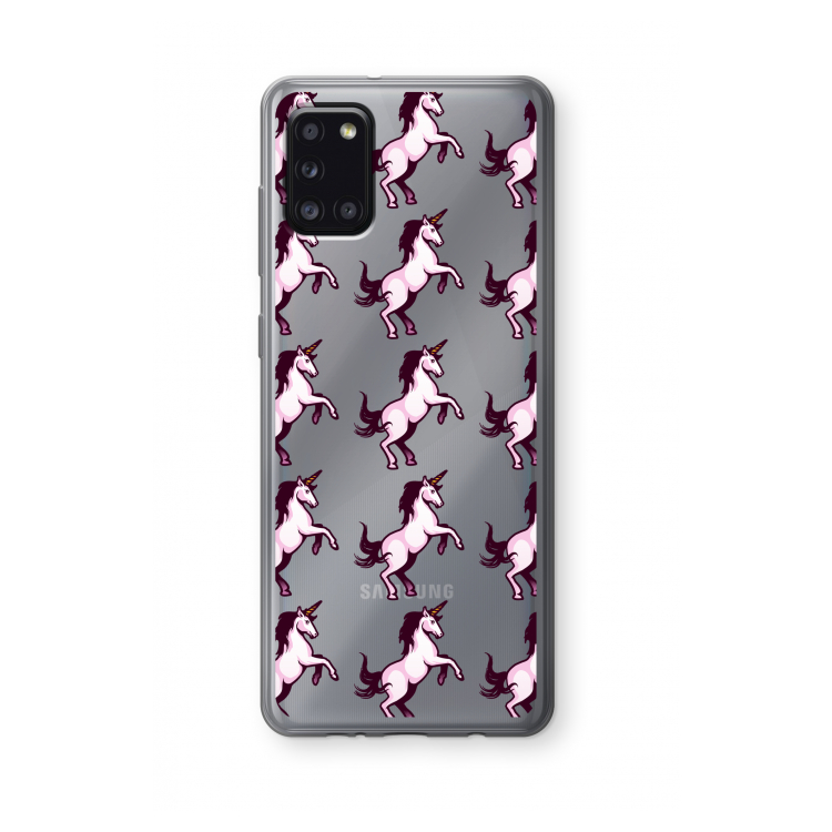 Musketon Unicorn: Samsung Galaxy A31 Transparant Hoesje