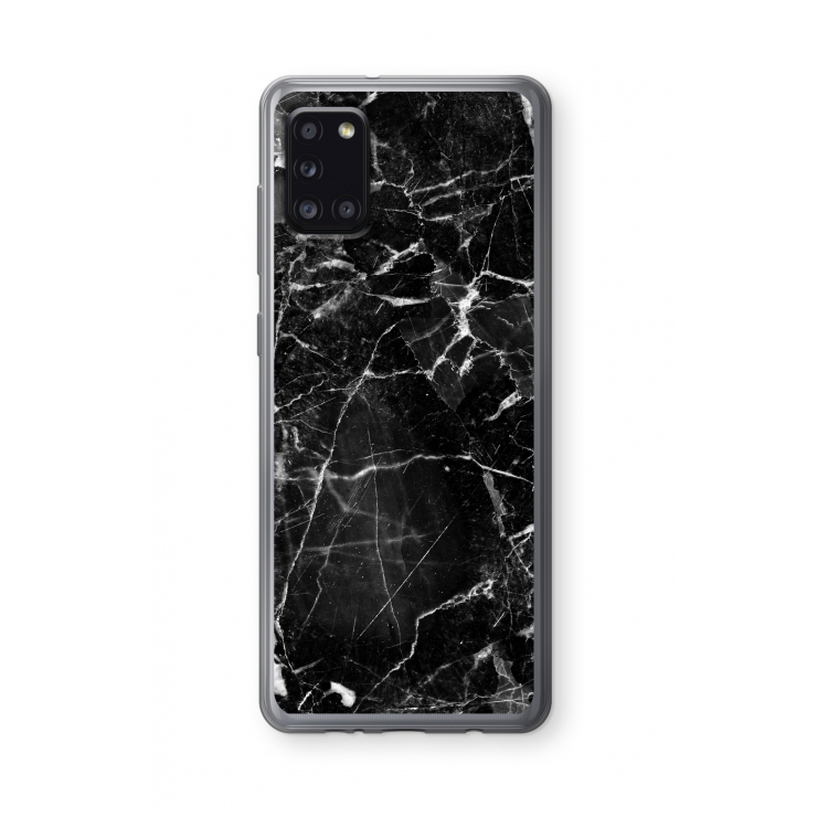 Zwart Marmer 2: Samsung Galaxy A31 Transparant Hoesje