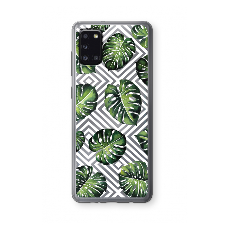 Geometrische jungle: Samsung Galaxy A31 Transparant Hoesje