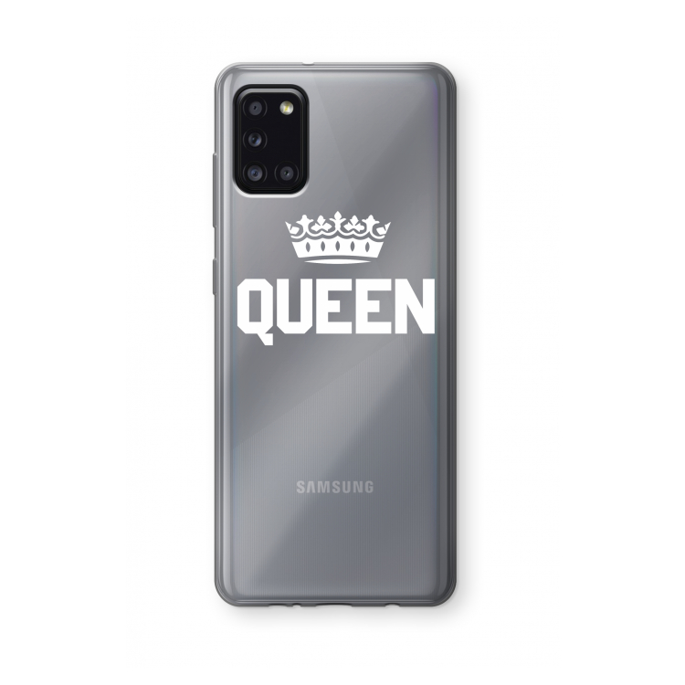 Queen zwart: Samsung Galaxy A31 Transparant Hoesje