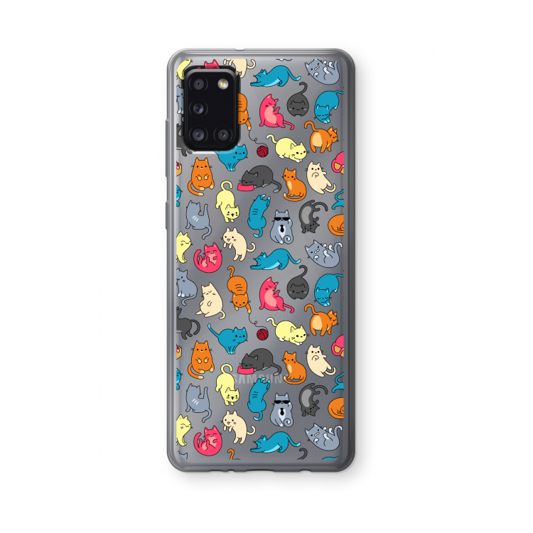Kleurrijke katten: Samsung Galaxy A31 Transparant Hoesje