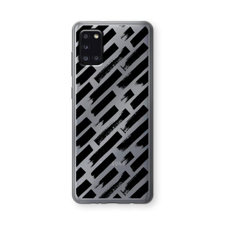 Zwarte vegen: Samsung Galaxy A31 Transparant Hoesje