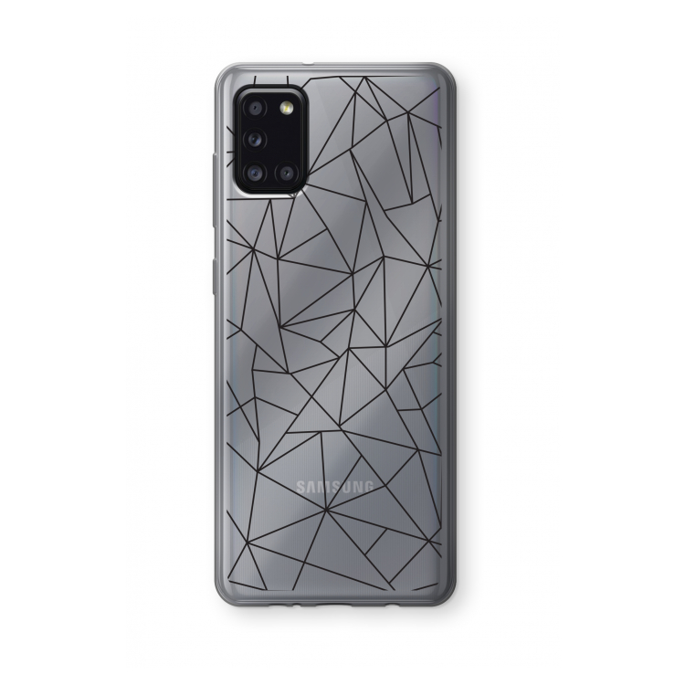 Geometrische lijnen zwart: Samsung Galaxy A31 Transparant Hoesje