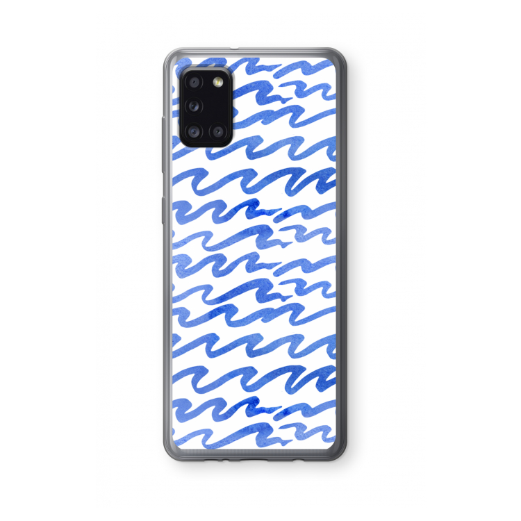 Blauwe golven: Samsung Galaxy A31 Transparant Hoesje