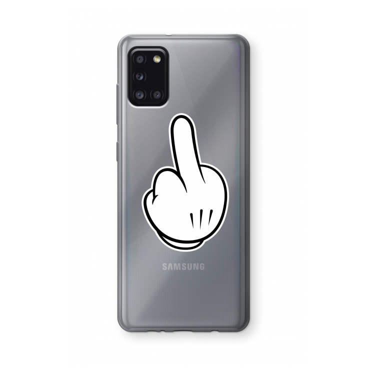 Middle finger black: Samsung Galaxy A31 Transparant Hoesje