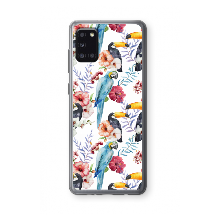Bloemen tukan: Samsung Galaxy A31 Transparant Hoesje