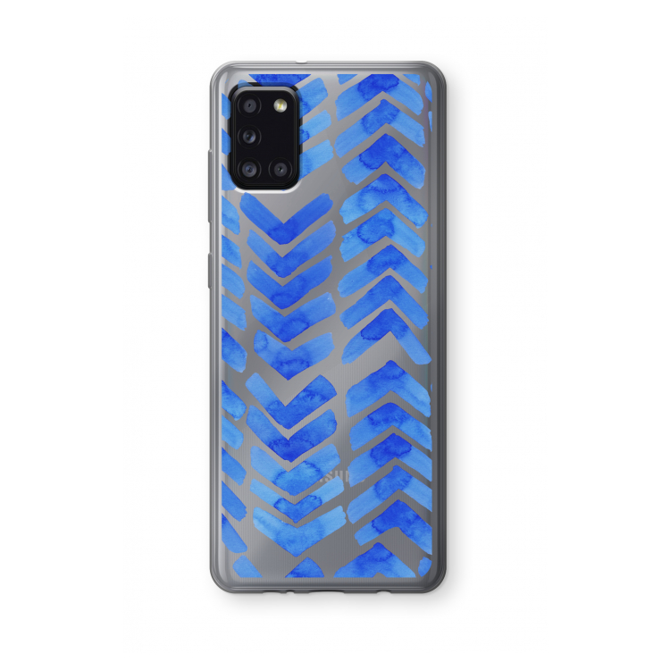 Blauwe pijlen: Samsung Galaxy A31 Transparant Hoesje