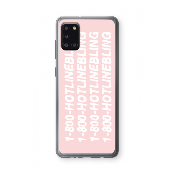 Hotline bling pink: Samsung Galaxy A31 Transparant Hoesje
