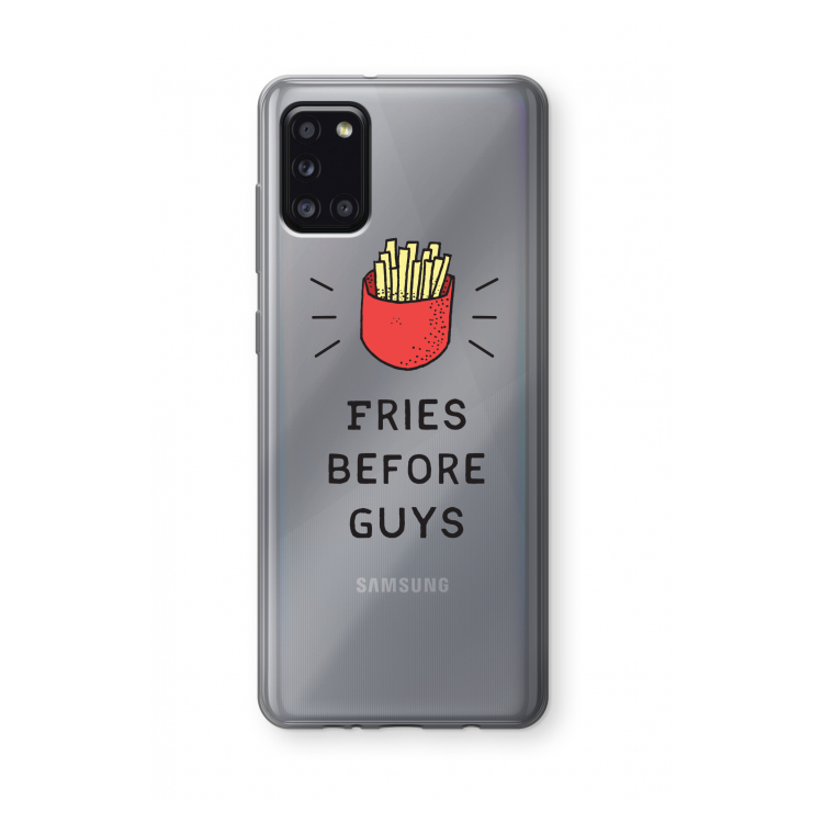 Fries before guys: Samsung Galaxy A31 Transparant Hoesje