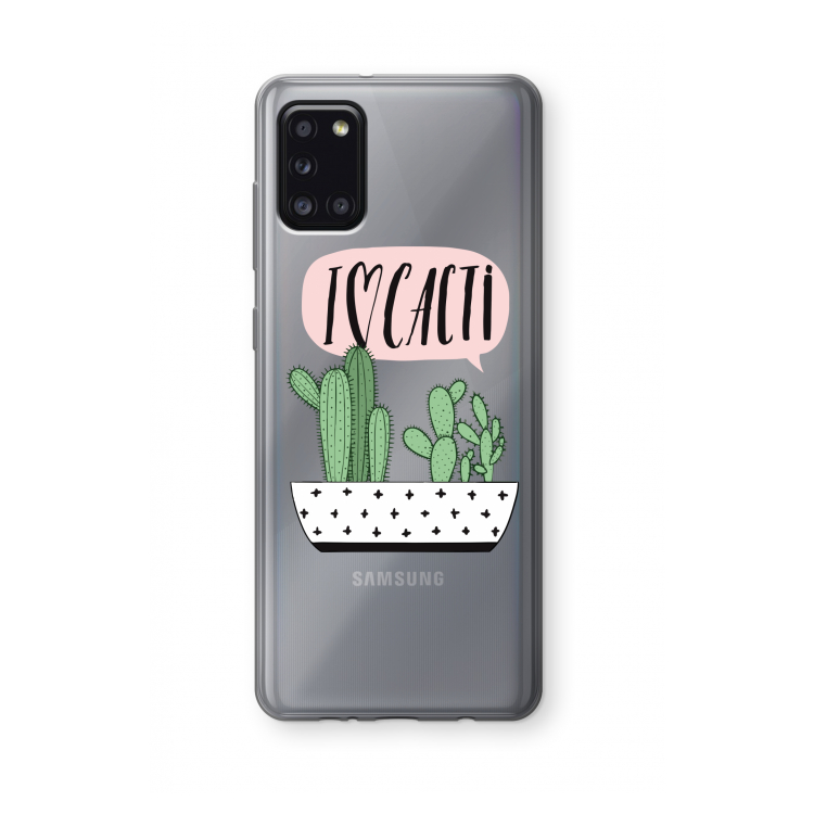 I love cacti: Samsung Galaxy A31 Transparant Hoesje
