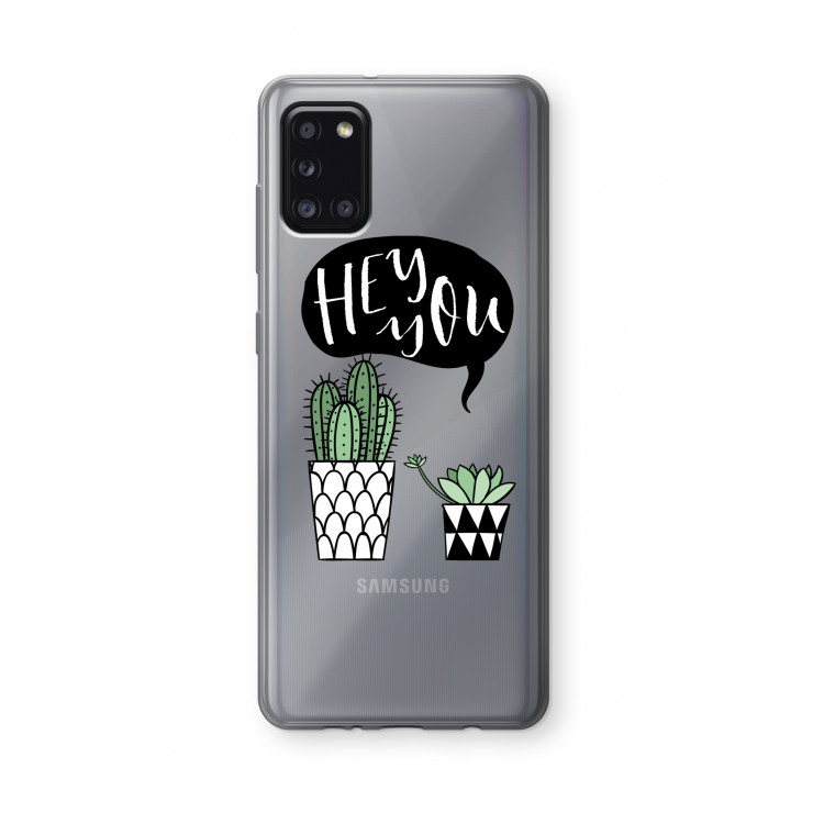 Hey you cactus: Samsung Galaxy A31 Transparant Hoesje