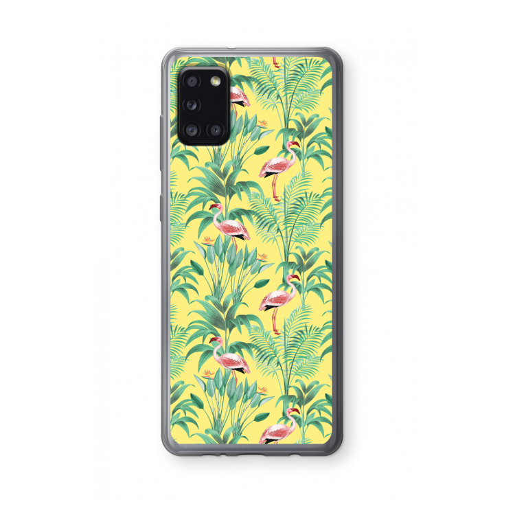 Flamingo party: Samsung Galaxy A31 Transparant Hoesje