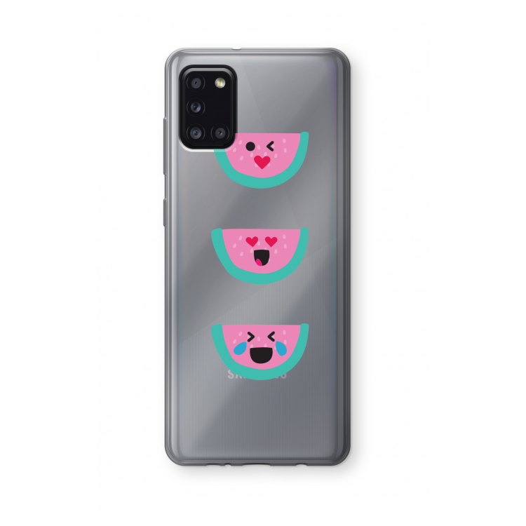 Smiley watermeloen: Samsung Galaxy A31 Transparant Hoesje