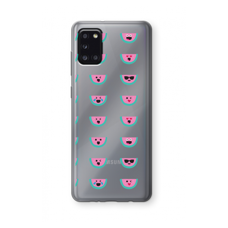 Smiley watermeloenprint: Samsung Galaxy A31 Transparant Hoesje
