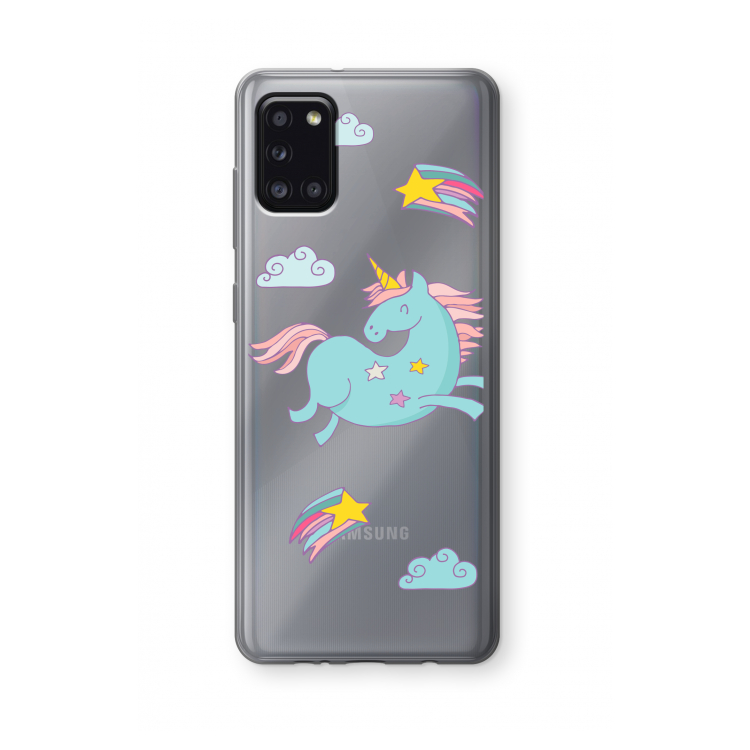 Vliegende eenhoorn: Samsung Galaxy A31 Transparant Hoesje