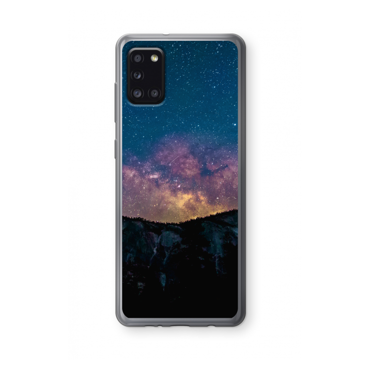 Travel to space: Samsung Galaxy A31 Transparant Hoesje