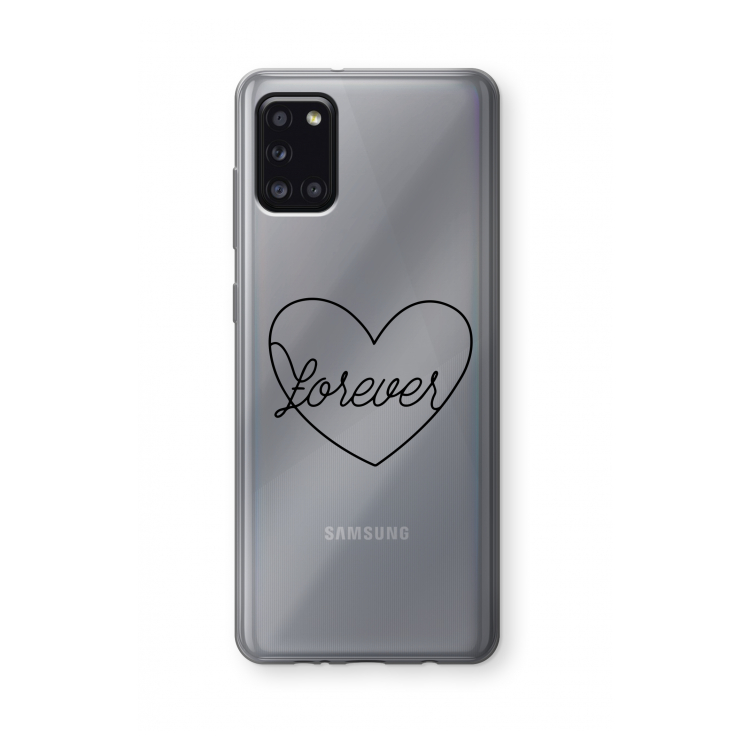 Forever heart black: Samsung Galaxy A31 Transparant Hoesje