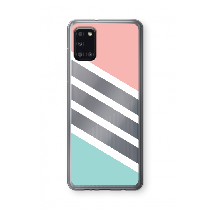 Strepen pastel: Samsung Galaxy A31 Transparant Hoesje