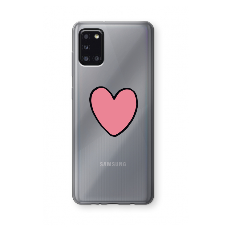 Hartje: Samsung Galaxy A31 Transparant Hoesje