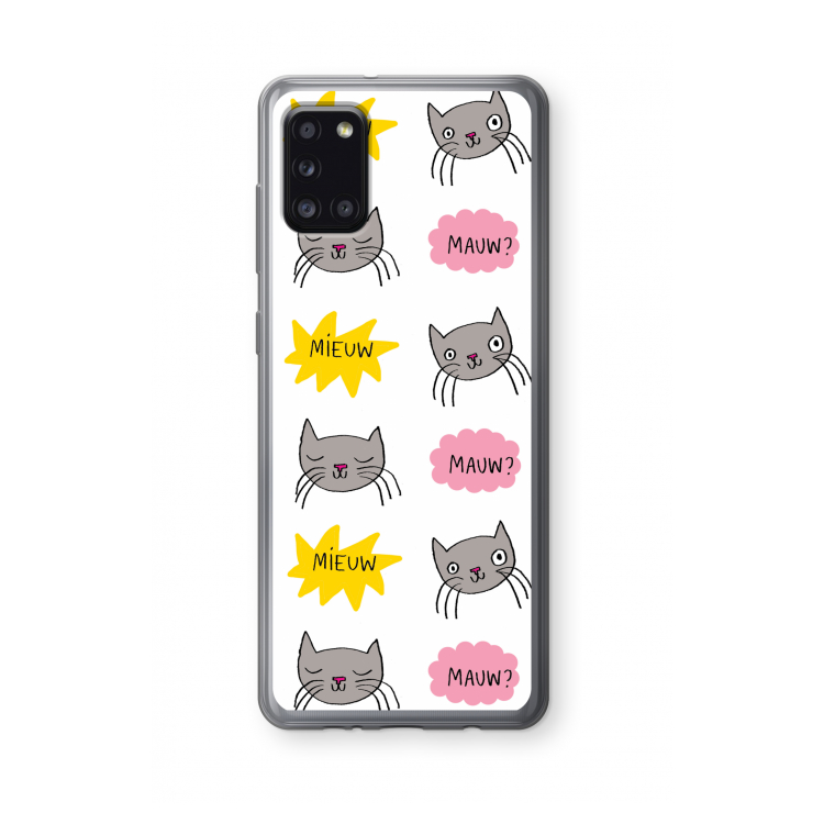 Meow: Samsung Galaxy A31 Transparant Hoesje