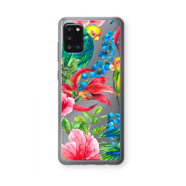 Papegaaien: Samsung Galaxy A31 Transparant Hoesje