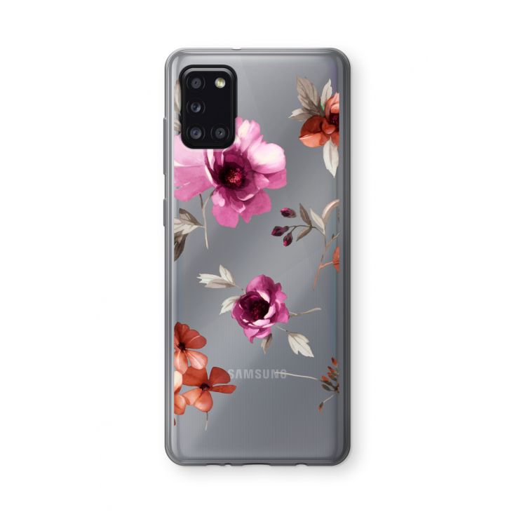 Geschilderde bloemen: Samsung Galaxy A31 Transparant Hoesje
