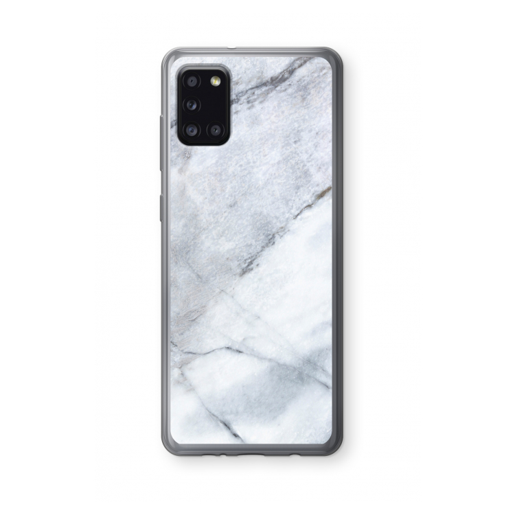 Witte marmer: Samsung Galaxy A31 Transparant Hoesje
