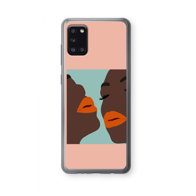 Orange lips: Samsung Galaxy A31 Transparant Hoesje
