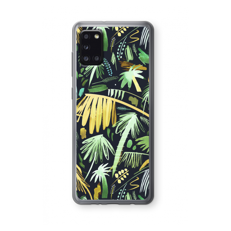 Tropical Palms Dark: Samsung Galaxy A31 Transparant Hoesje
