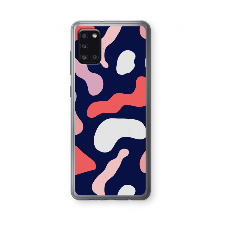 Memphis Shapes Pink: Samsung Galaxy A31 Transparant Hoesje