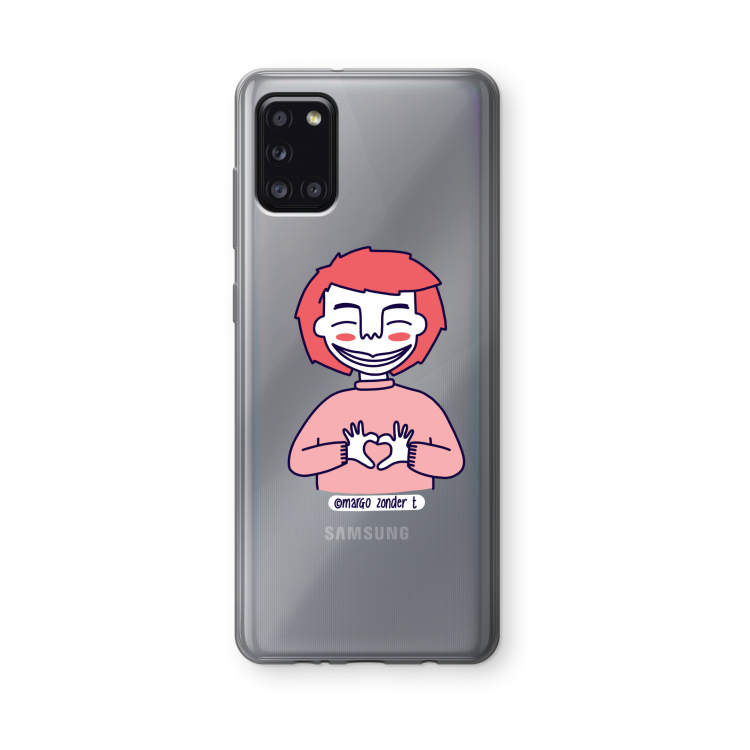 Hartje: Samsung Galaxy A31 Transparant Hoesje
