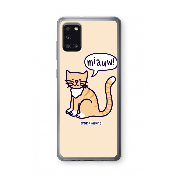 Miauw: Samsung Galaxy A31 Transparant Hoesje