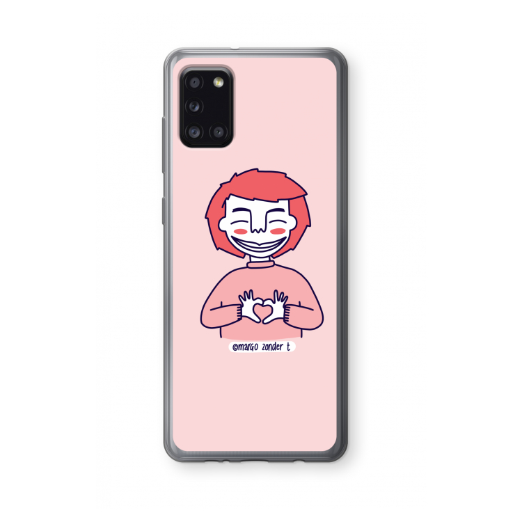 Hartje: Samsung Galaxy A31 Transparant Hoesje