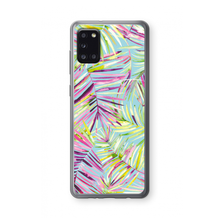 Tropical Palms Blue: Samsung Galaxy A31 Transparant Hoesje