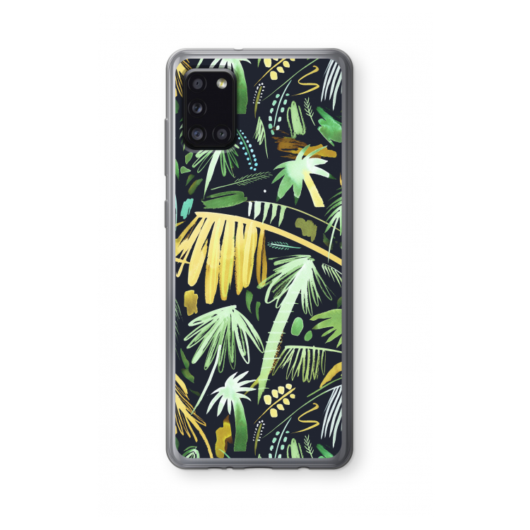 Tropical Palms Dark: Samsung Galaxy A31 Transparant Hoesje