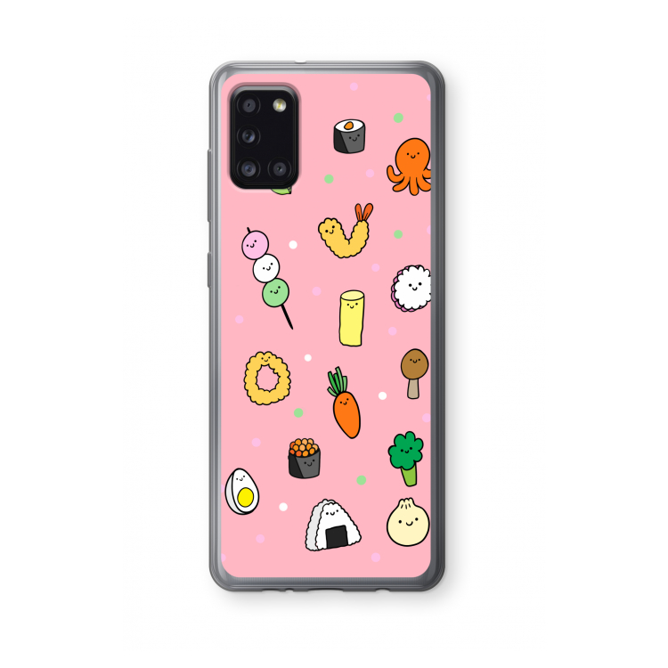 Happy bento friends: Samsung Galaxy A31 Transparant Hoesje